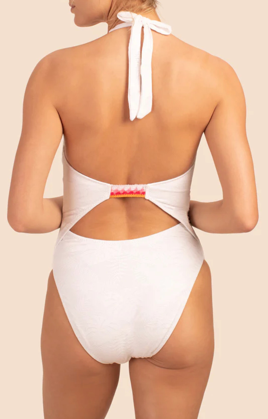 Trina Turk Tulum Crochet Trim One Piece Swimsuit L56038 Womens Swimsuit Size 4