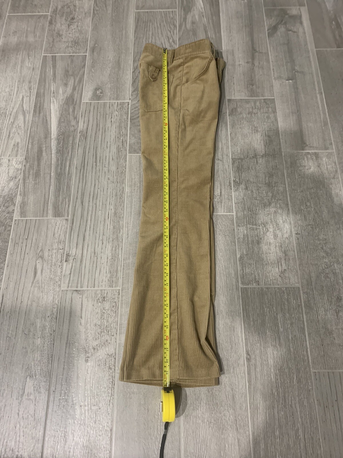 VTG 70s Sears put on shop bell bottom Corduroy Retro hippie flare pants 28×30