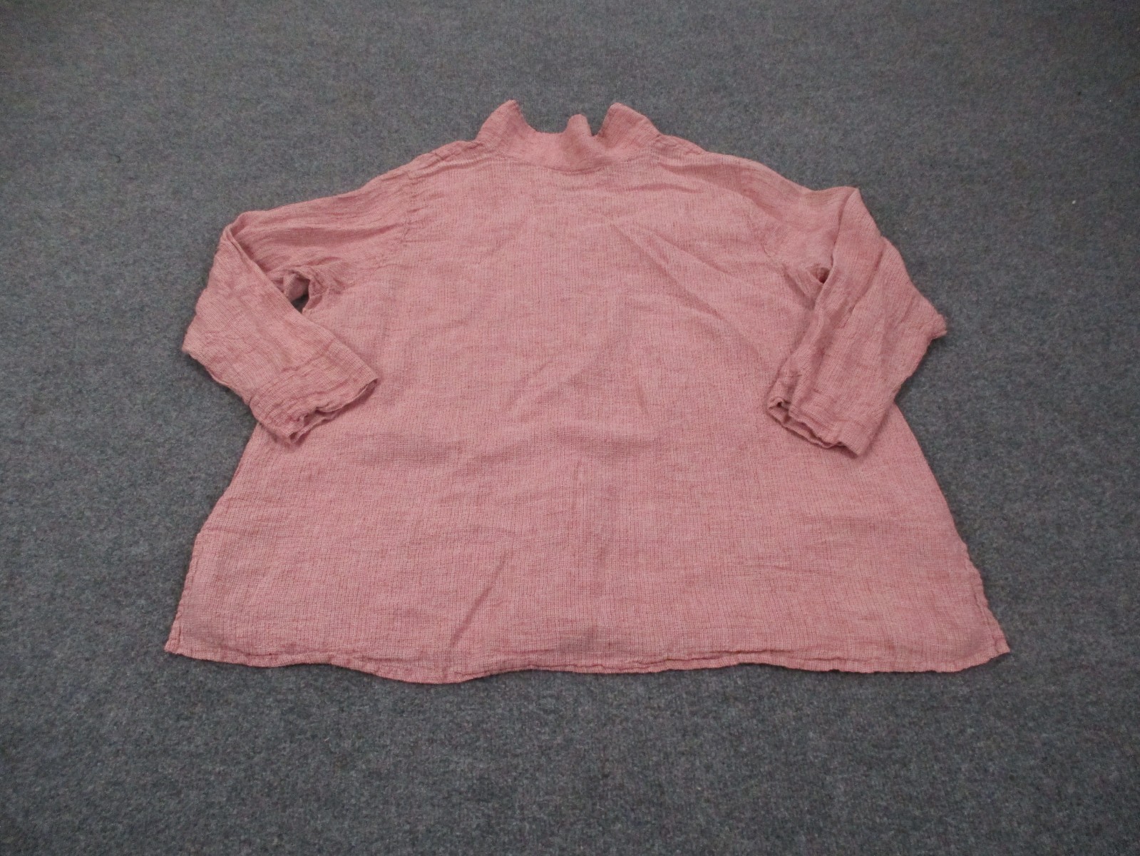 Flax Shirt Womens 3X 3G Red Linen Tunic Loose Lightweight Breathable Flowy Beach