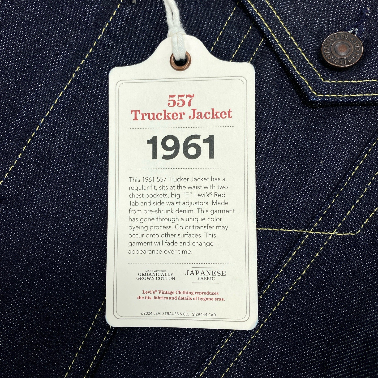 Levi’s Vintage Clothing 1961 557 Trucker Jacket Size L Made in Japan LVC