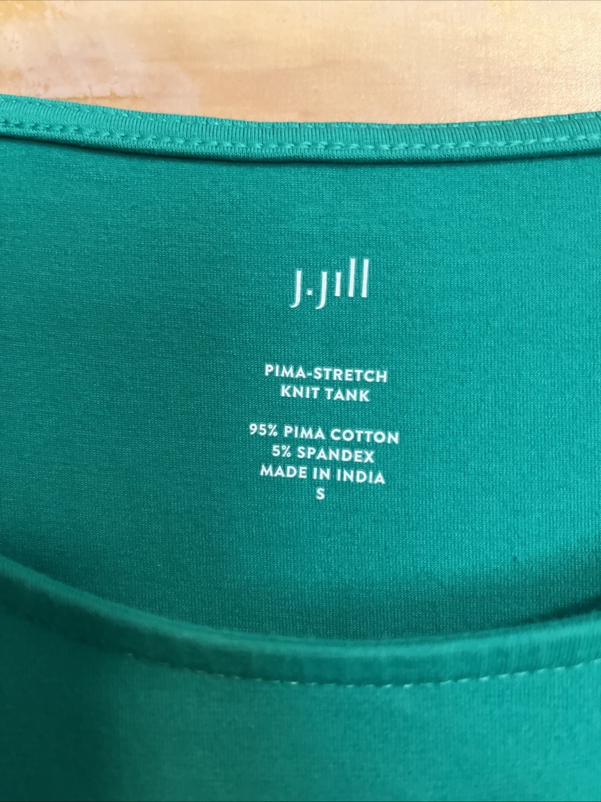 J Jill Pima-Stretch Knit Tank Small Sleeveless Top Green