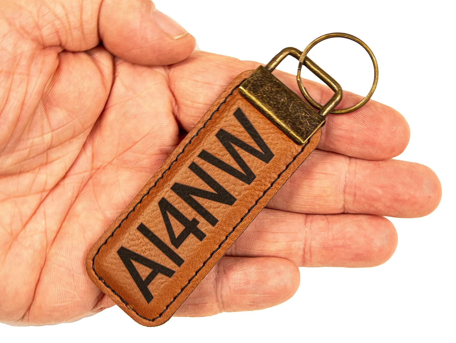 Custom Ham Radio Call Sign Leatherette Keychain