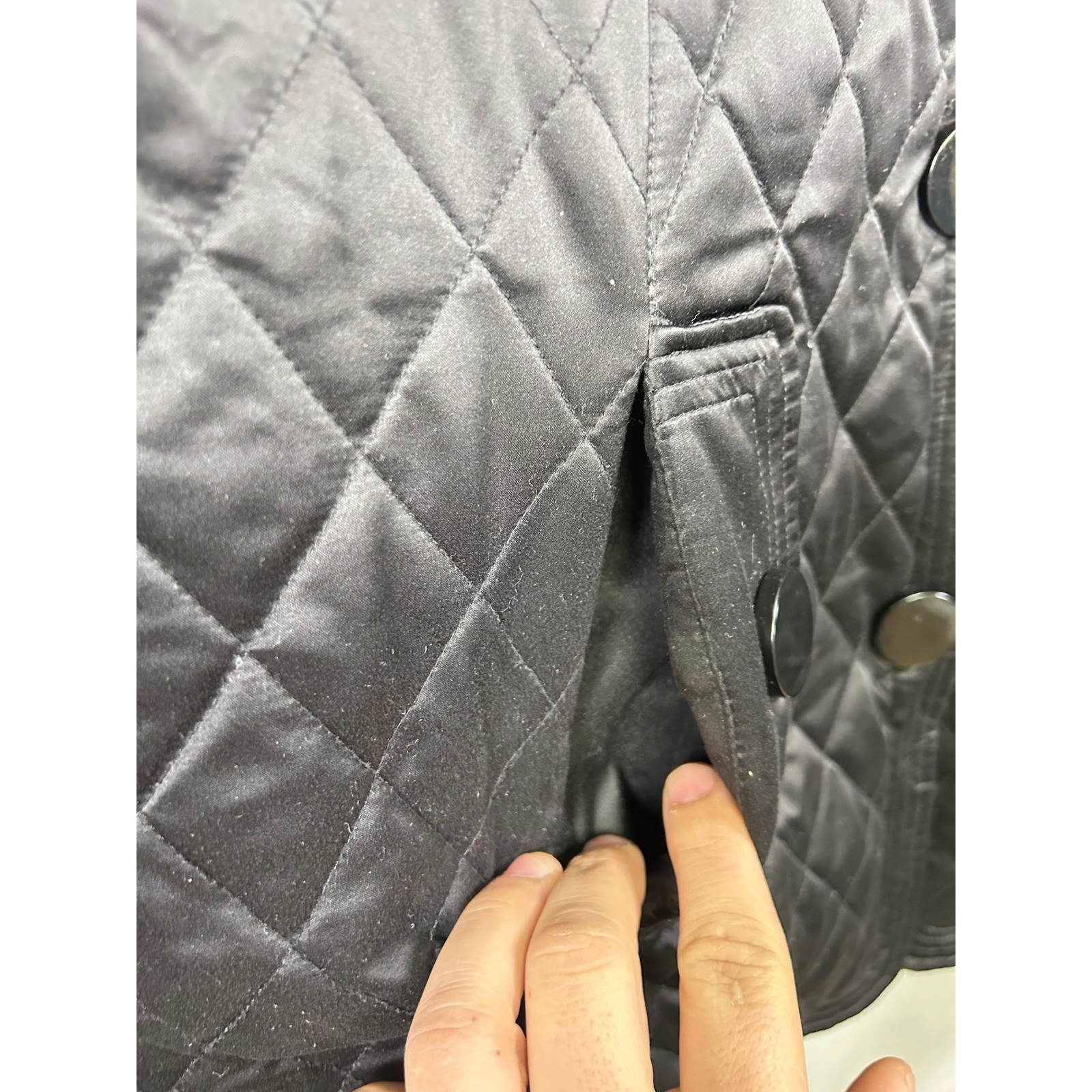 Classic Jones New York Quilted Snap Button Jacket Black Size Large
