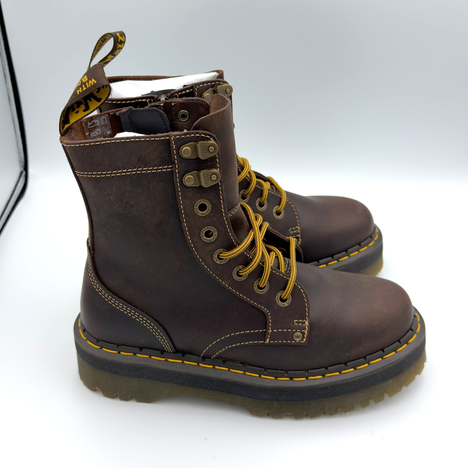 Dr Martens Jadon Arc Crazy Horse Platform Boots Brown M8 W9 31125201 New