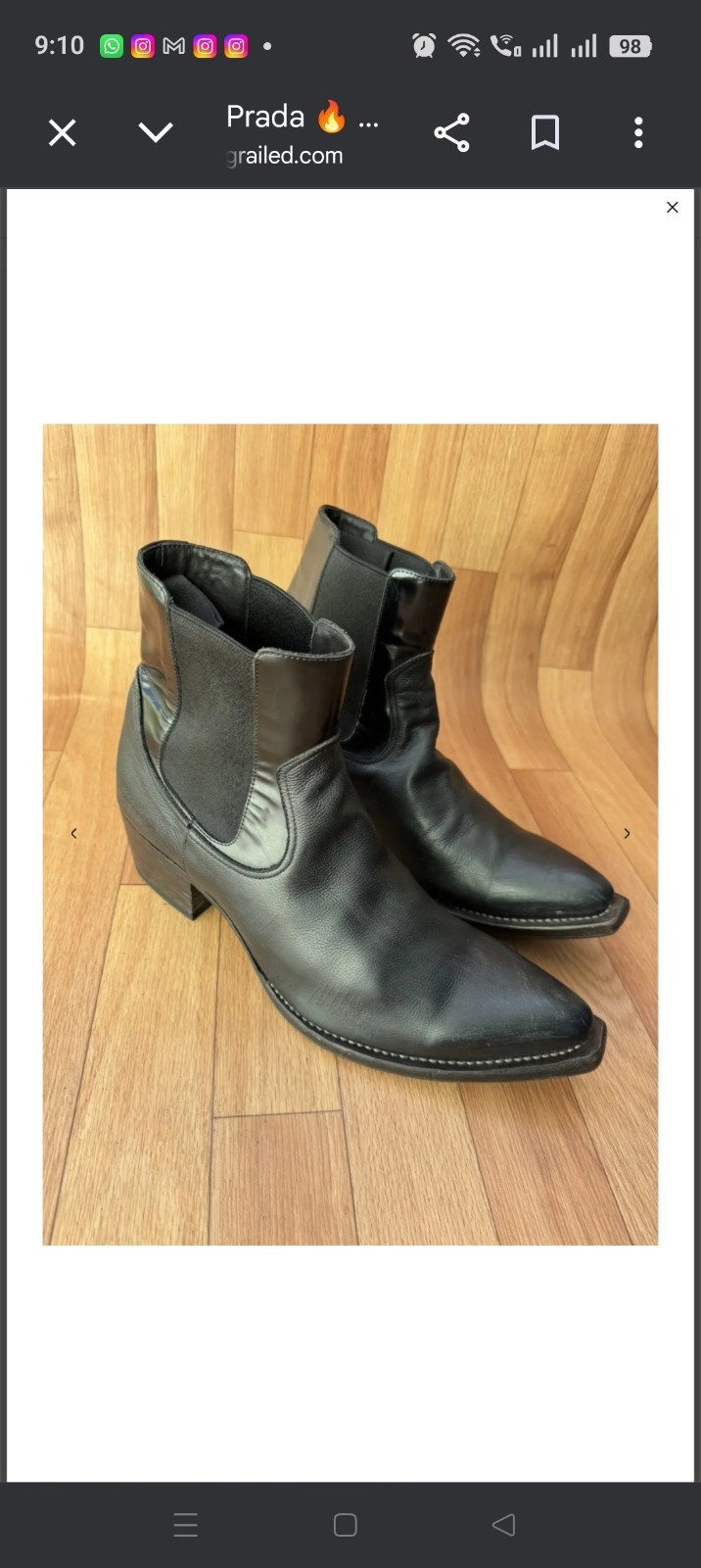 PRADA SPRING / SUMMER 2022 RUNWAY BOOTS SIZE US 10