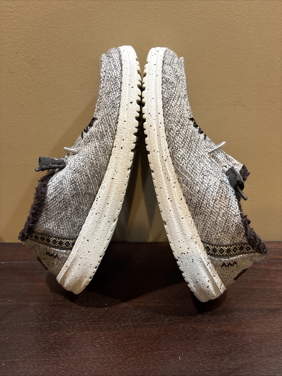 Hey Dude Wendy Salt And Pepper Brown White Slip-On Comfort Women’s Size 6 Shoes