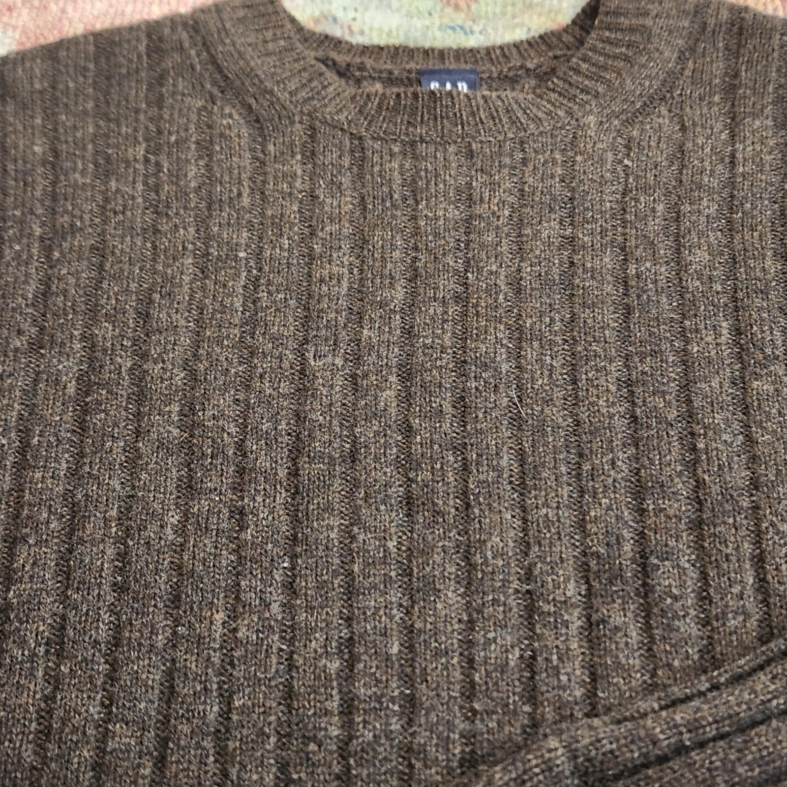 Vintage 90s Gap 100% Lambswool Knit Sweater Brown Men Sz XXL Quiet Luxury