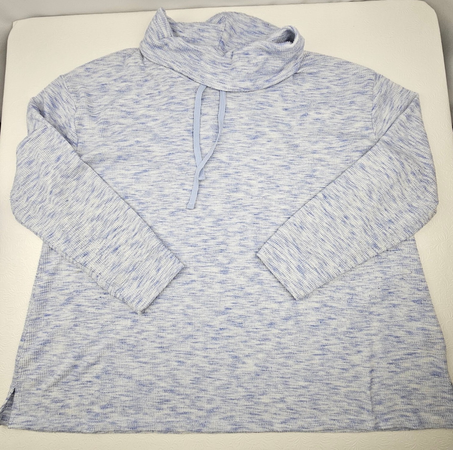 Lane Bryant Pullover Blue Sweater 22/24 Cowl Neck Longsleeve Pit To Pit 27in