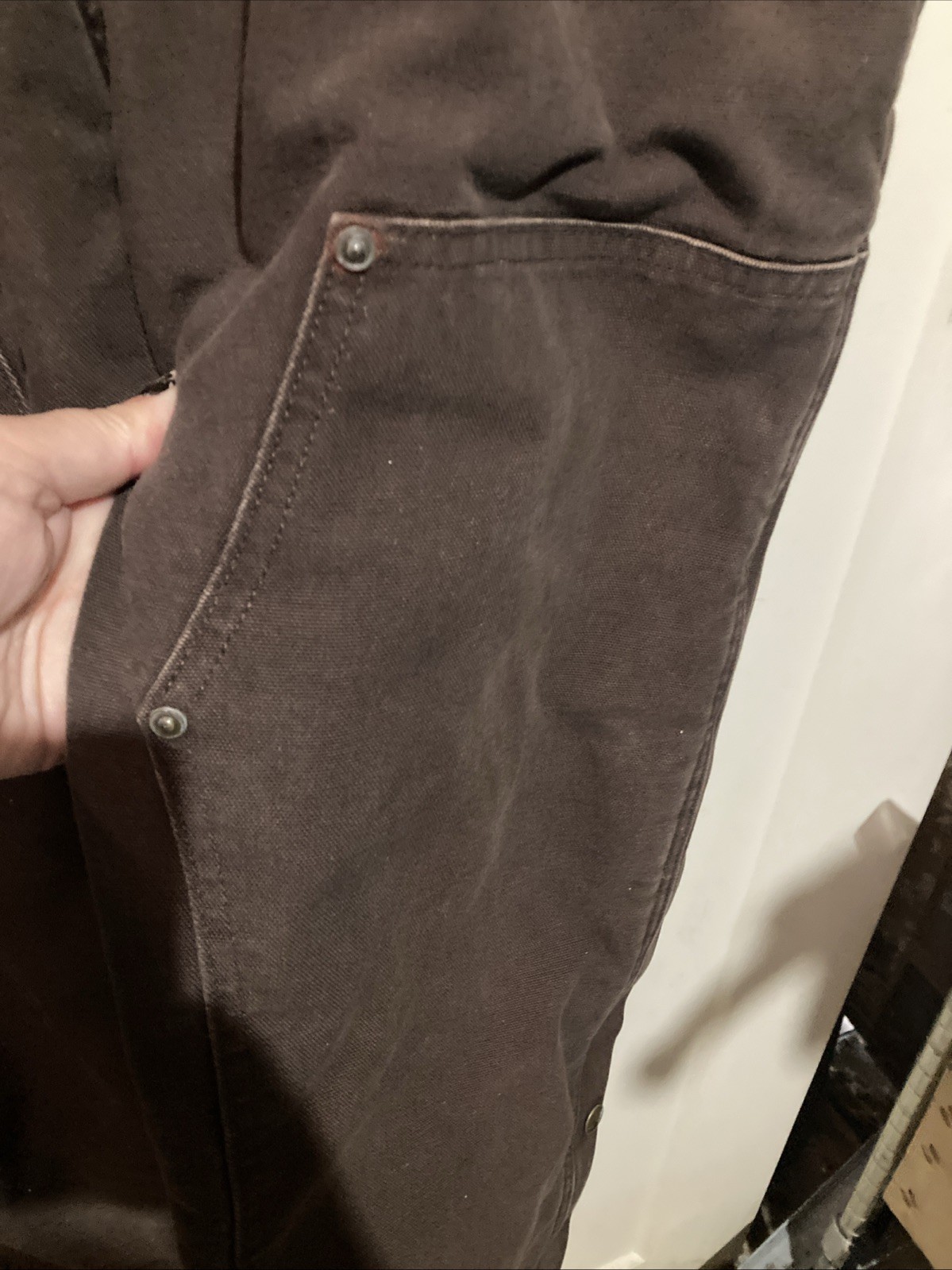 Carhartt Double Knee Lined Insulated Duck Bib Overall Womens- Short M 8/10 Brown