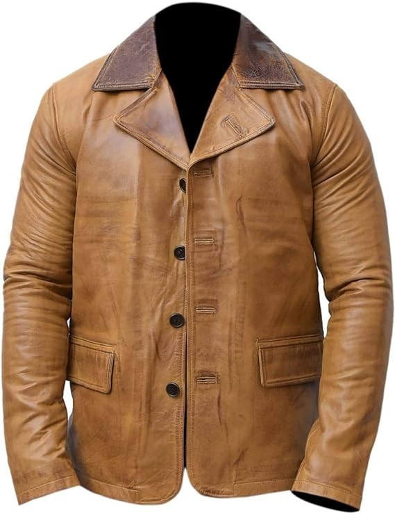 Inspired Arthur Morgan Western Cowboy Style Real Sheepskin Leather Jacket