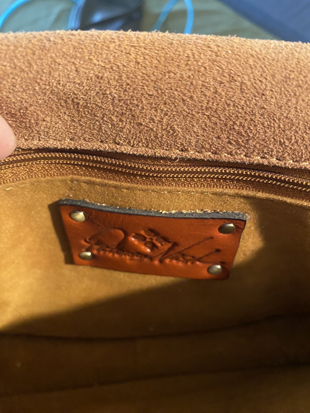 Patricia Nash Embossed Floral Leather Saddle Crossbody – Tan Nude Boho