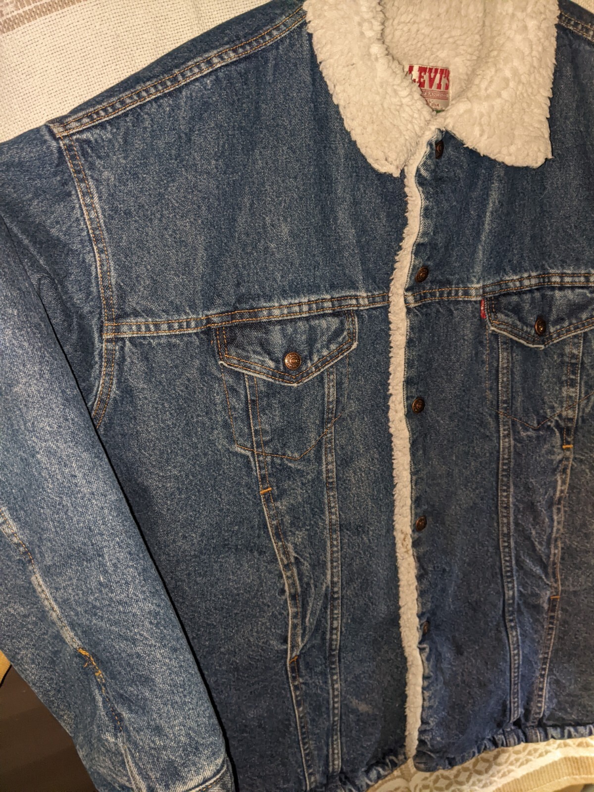 Levi’s San Francisco XL Jacket Dark Denim Sharpa Lined Vintage Winter