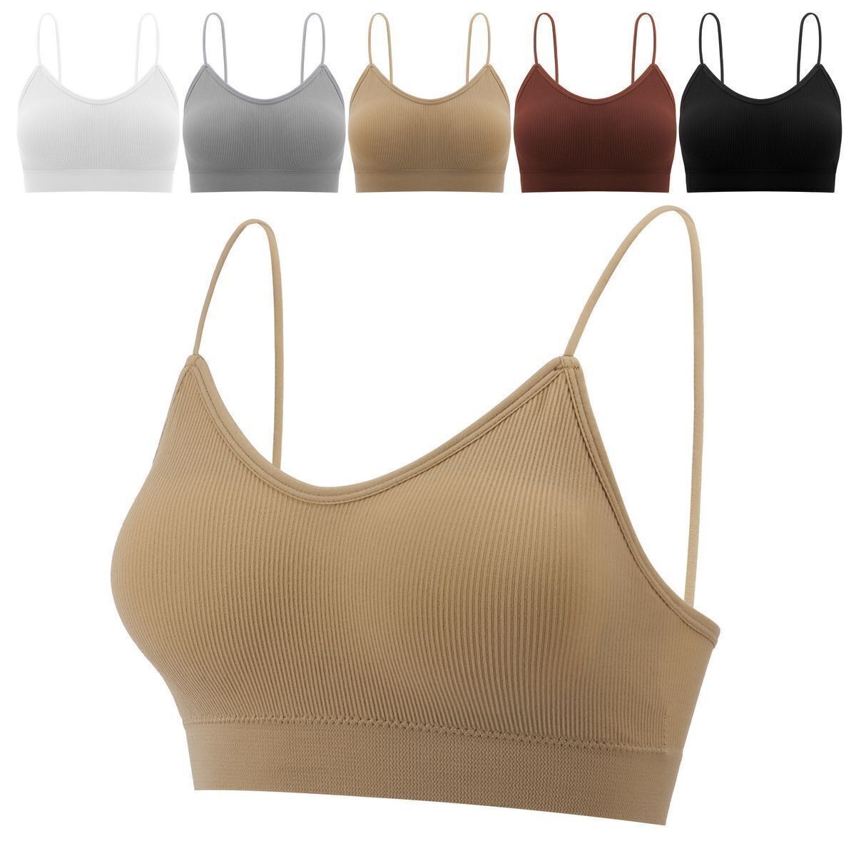 Womens Seamless Low Back Bralette Bra Solid Colors Stretchy Crop Top M-XL Hot