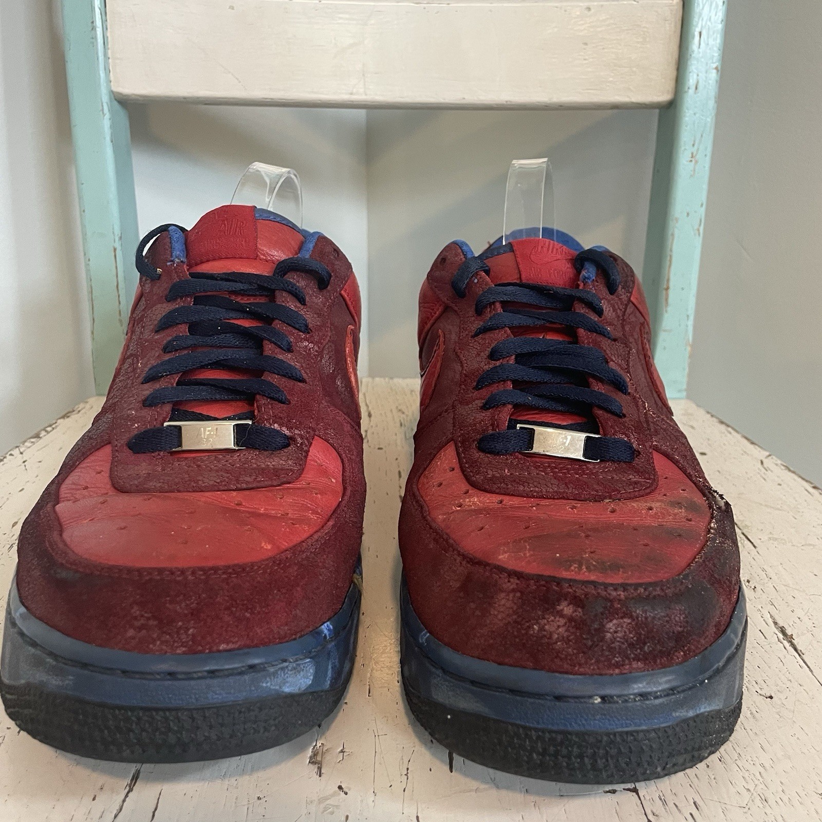 Nike Air Force 1 Premium ’07 Paris Sneakers Men’s Sz 12 Red Blue 315180-661 READ