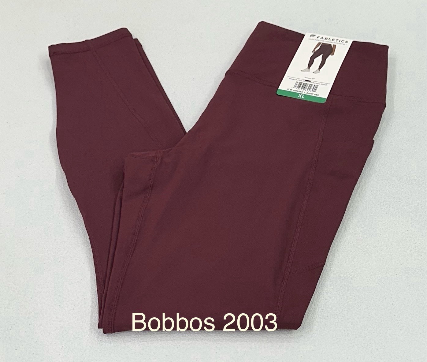 Fabletics Women’s Oasis Pureluxe High Waist With Pockets Legging, Dark Red, XL