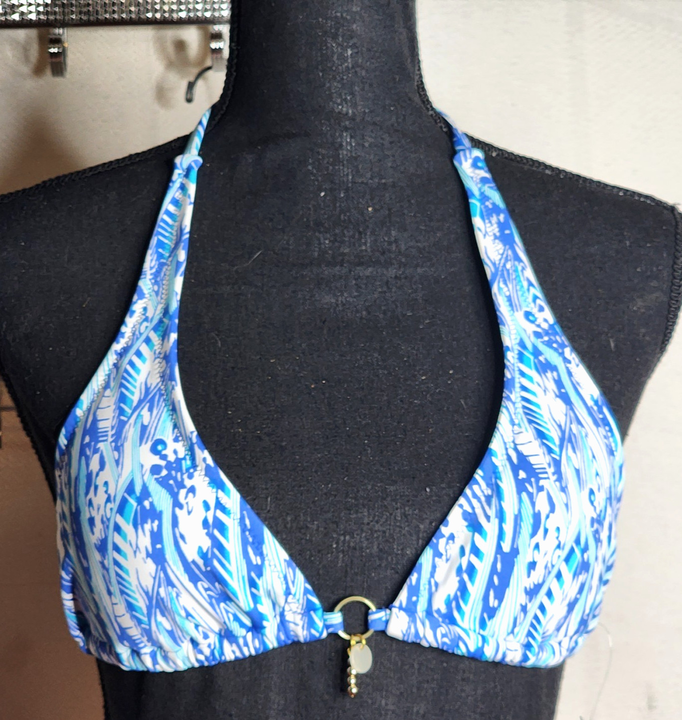 Beach by Melissa Odabash Light Sky Blue Poly Lined Nylon Span Bikini Top Small