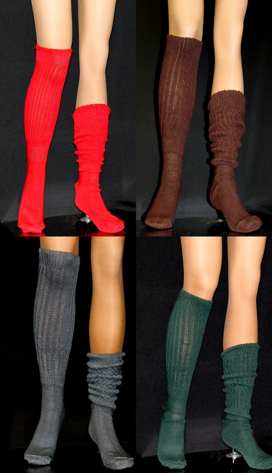 Slouch Socks Scrunch Calf to Knee Workout Long Hooters Uniform run walk warm new