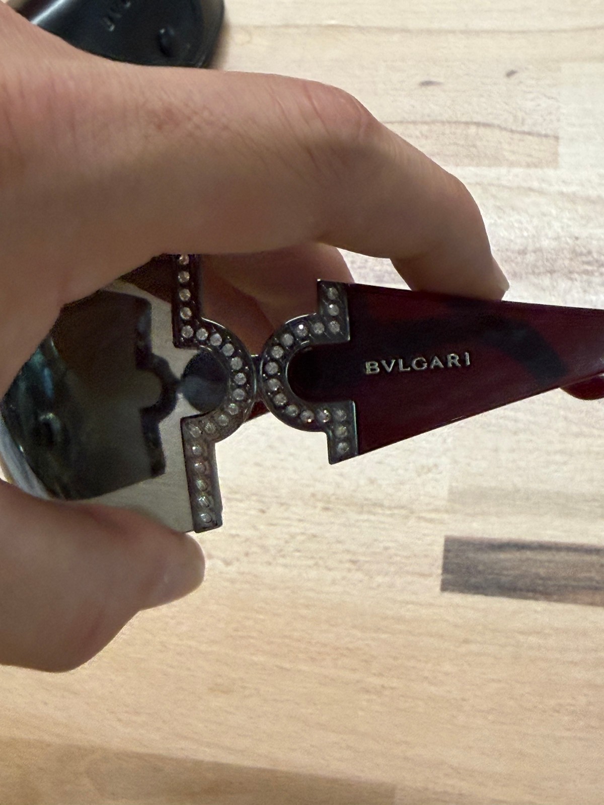 Bvlgari womens’ wraparound mirror visor studded sunglasses