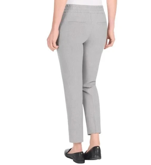 Hilary Radley Women’s Pull-On Ankle Pants, Heather Gray, Size XL