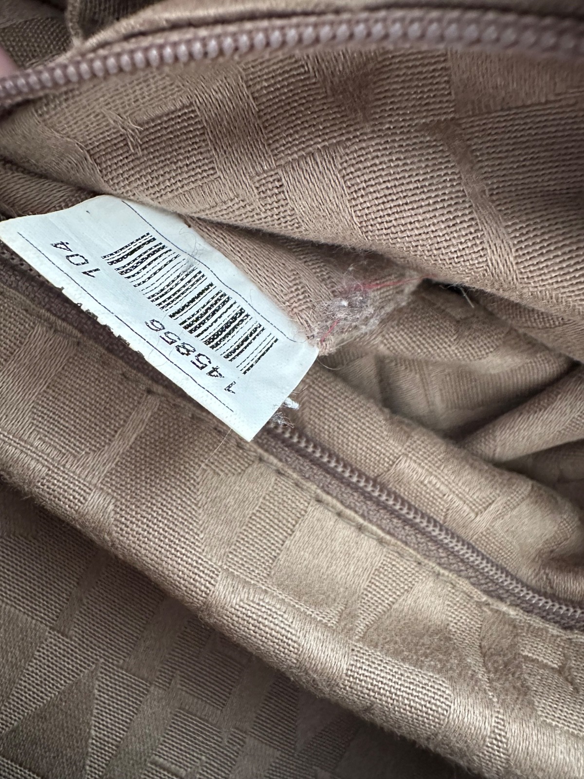 Furla handbag/shoulder bag in beige ostrich-embossed leather