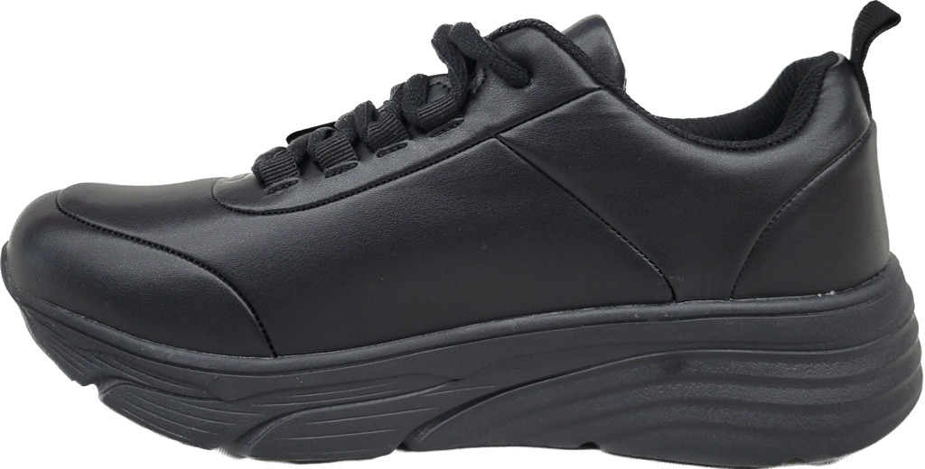 Black Shoes Comfort Work Slip Resistant Women Wide Cushioned Insole MayTall 2601