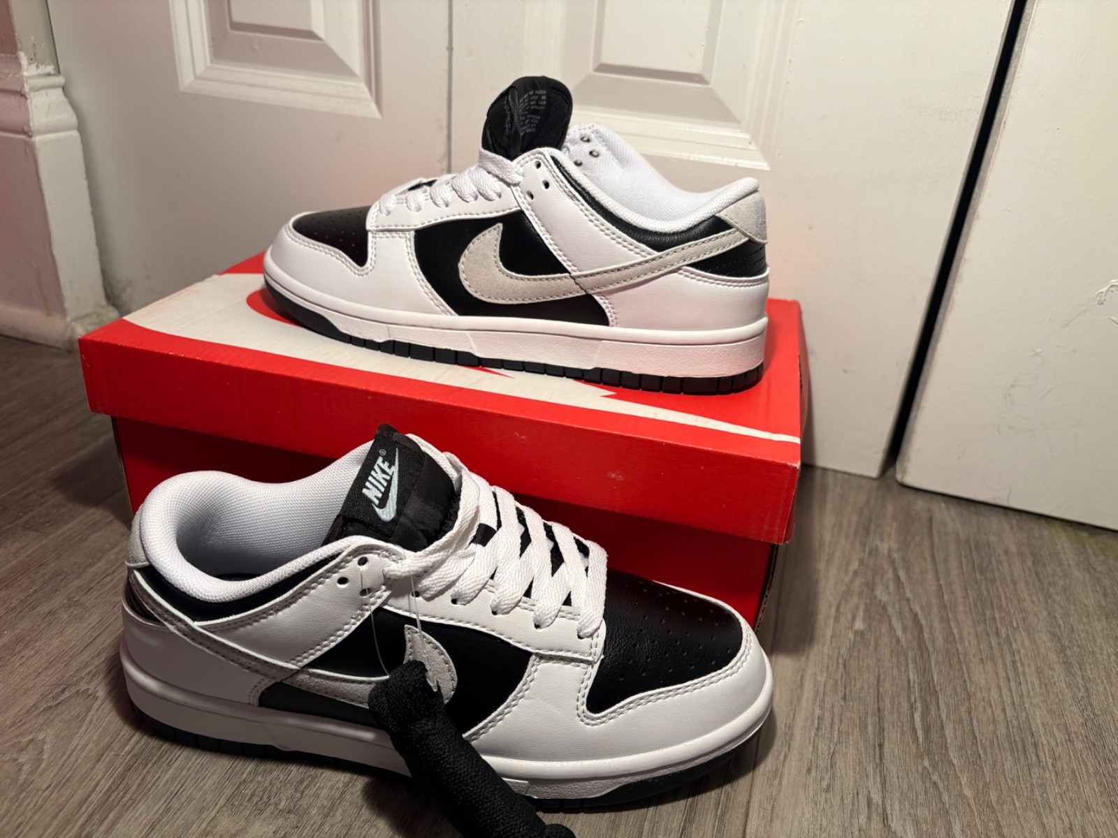 Size 7 – Nike Dunk Low White/ LT Armory Blue-white blanc/ Noir
