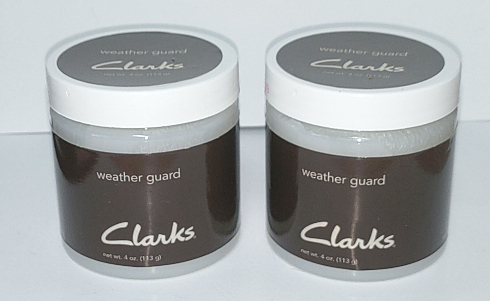 Clarks Weather Guard 4 Oz Natural Wax Leather Lubricant Protector Lot of 2