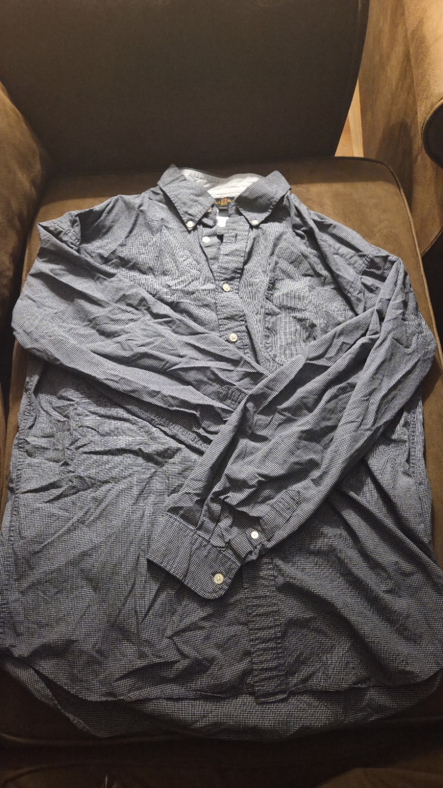 Tommy Hilfiger Golf Men’s Blue/White Check Long Sleeve Button-Up Shirt XL B&T