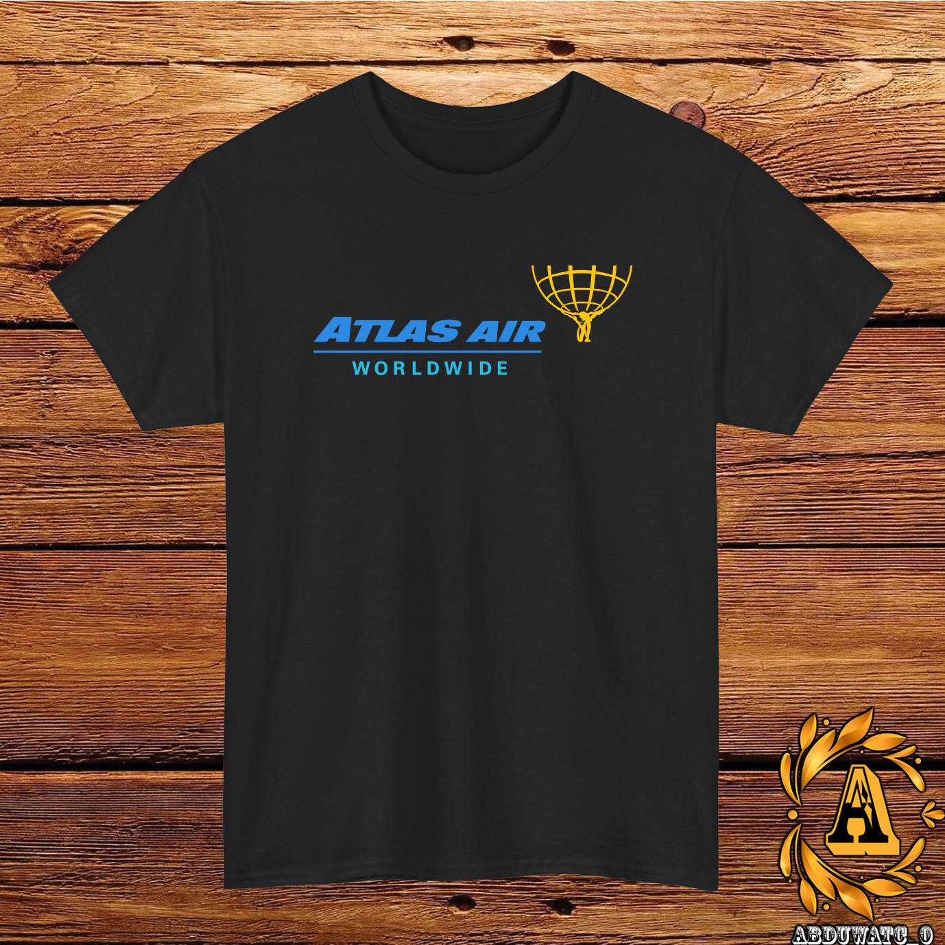 Atlas Air Airlines Logo T-Shirt Black/Grey/White/Navy/Red/Light Blue S-5XL