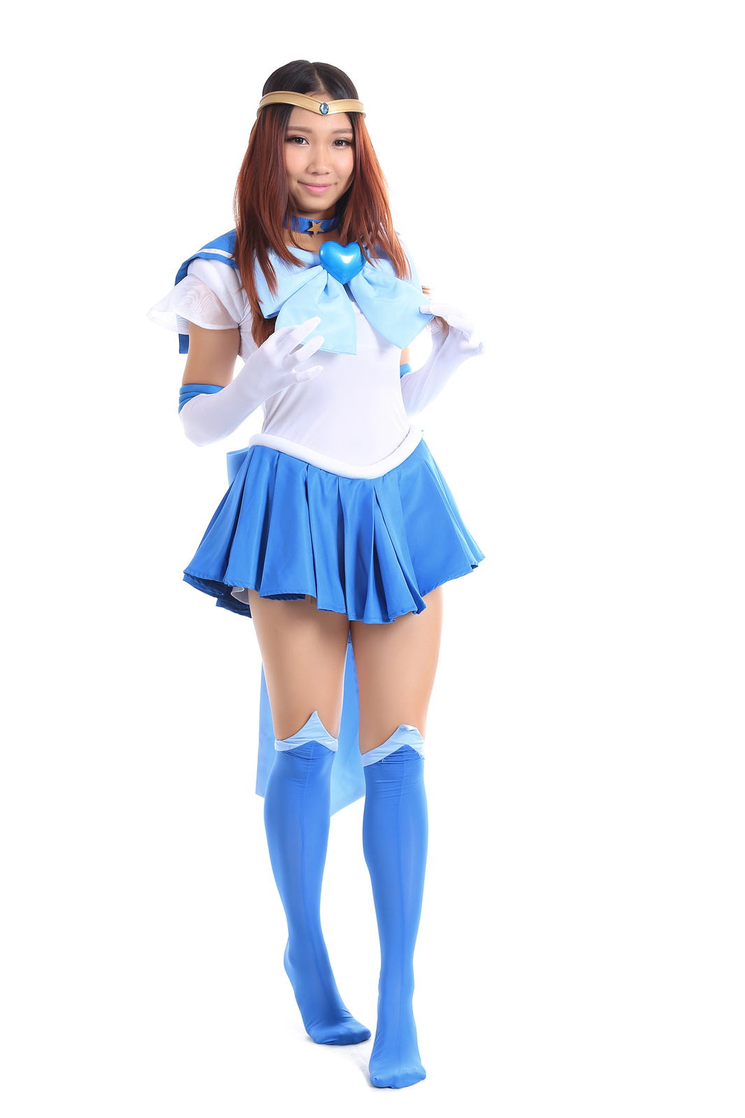 Sailor Moon Cosplay Custome Super S Sailor Mercury Mizuno Ami Fighting V3 Set