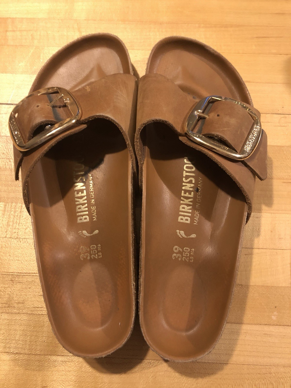 Birkenstock Madrid Big Buckle Women’s Sandals – Cognac, US 8, Medium/Narrow