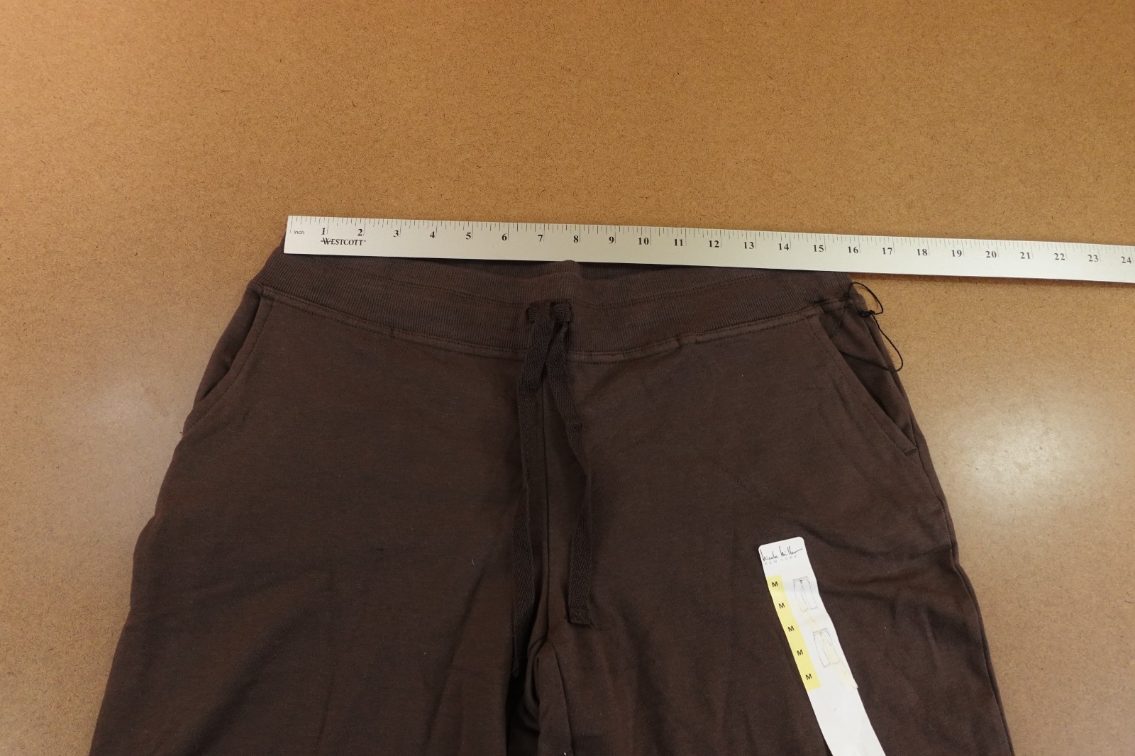 Nicole Miller Womens Medium Brown Straight Leg Comfort Capri Pants Inseam 21 In