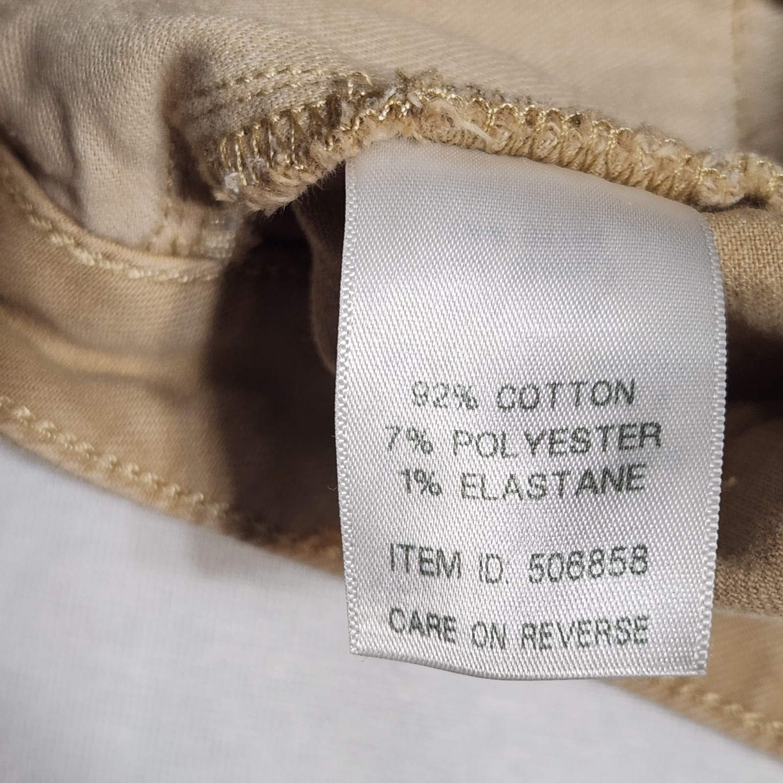 LL Bean Classic Fit Womens 14 Petite Tan Khaki Stretch Denim Jeans Straight Leg