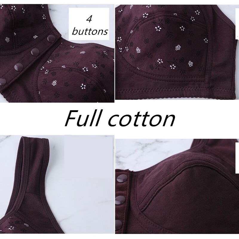 Push Up Full Cotton Bralette Wireless Bras Women Underwear Front Closure Bra