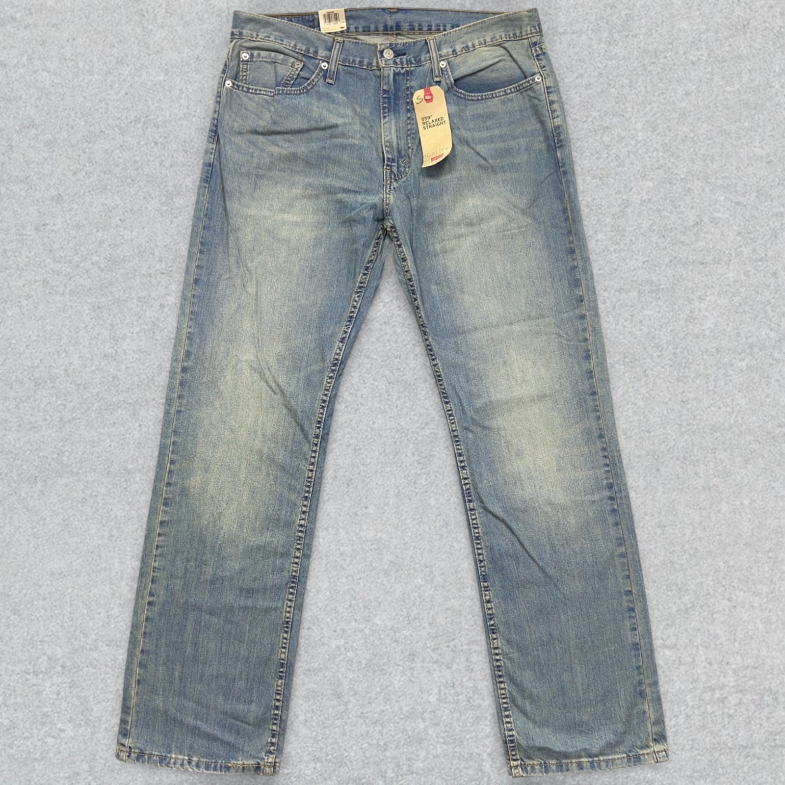 Levi’s 559 Relaxed Fit Jeans Men’s 36×34 Blue Denim Distressed Straight Leg