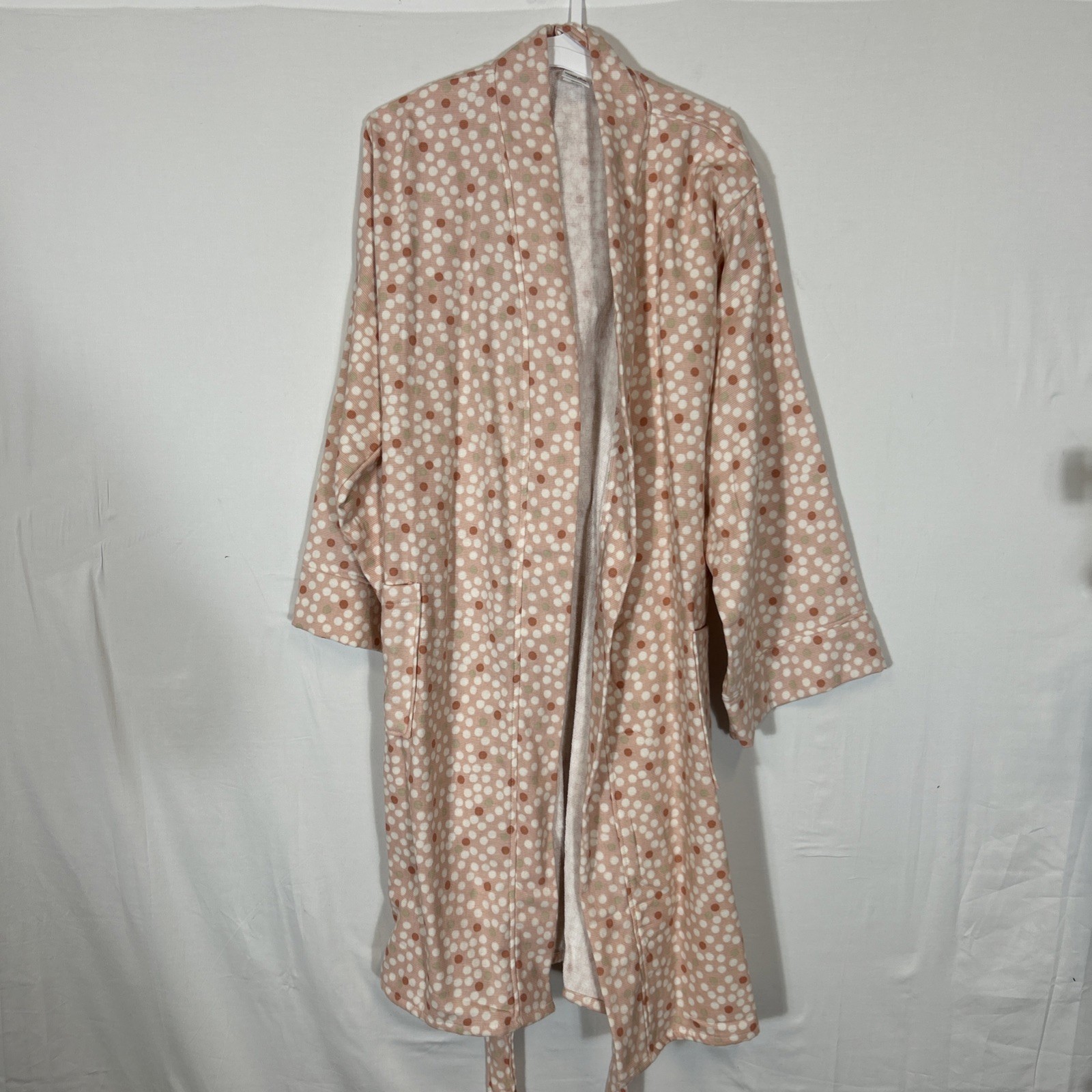 $30 Room Essentials Pink Dot Robe Woman’s Cotton Lounge Sleepwear Size L/XL