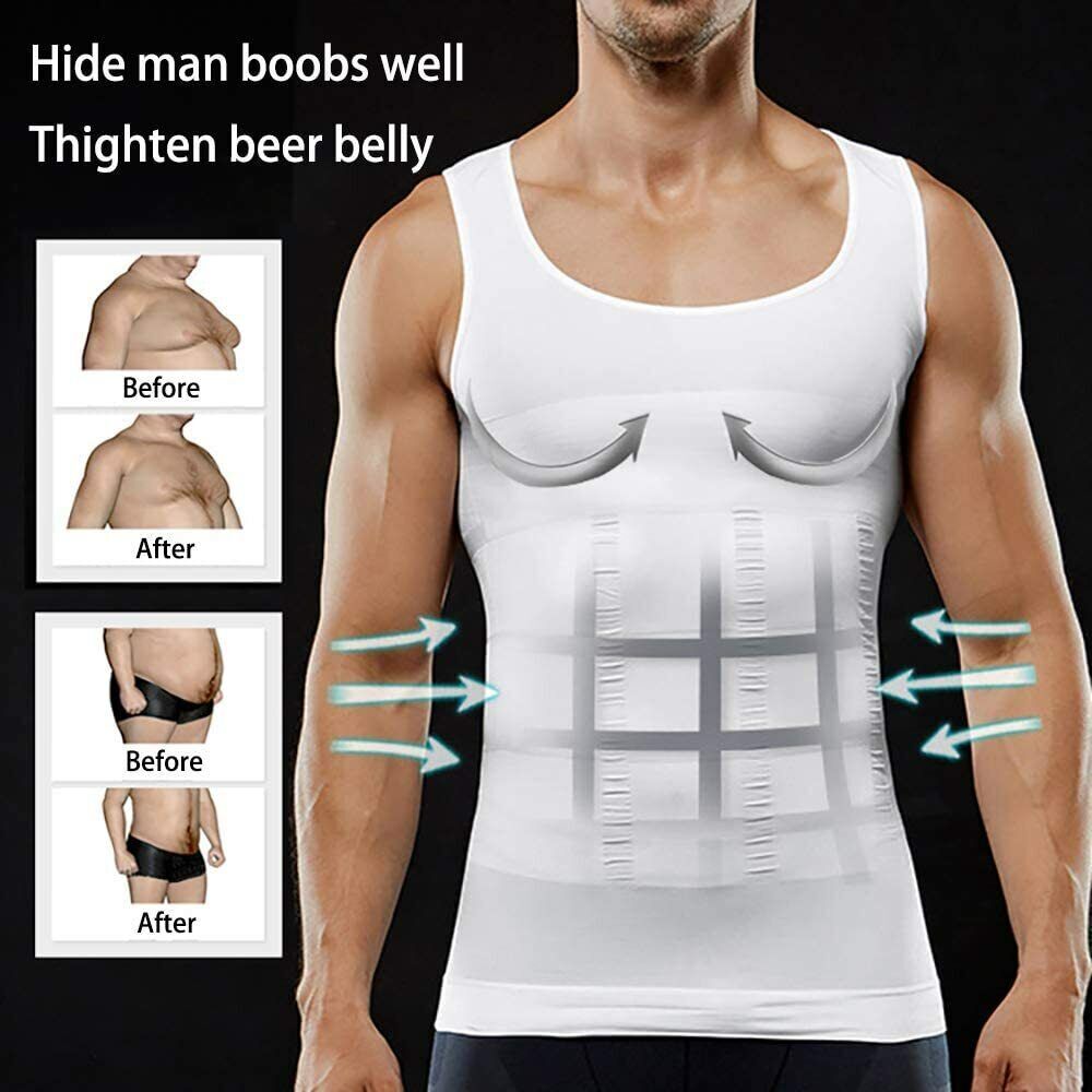 Men’s Body Shaper Toning T-Shirt Ultra Durable Vest Compression Slim Underwear