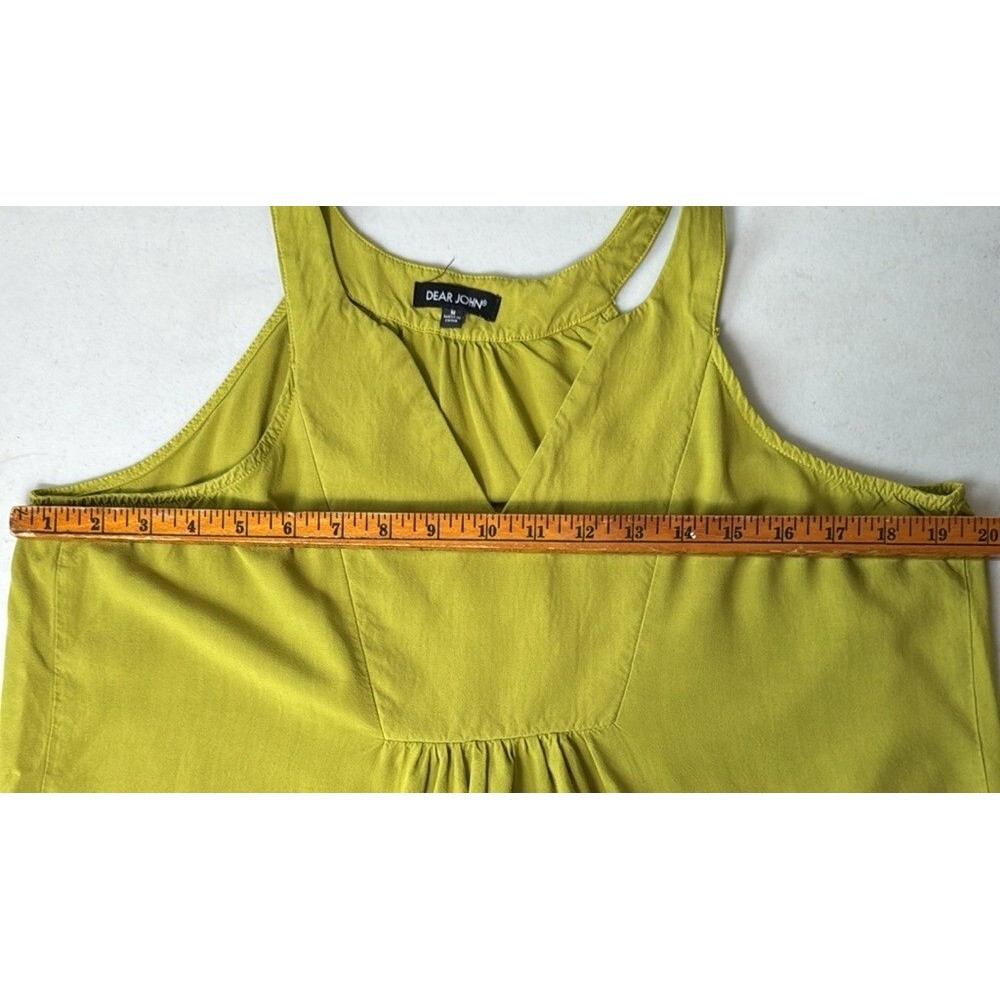 DEAR JOHN Womens Green V Neck Sleeveless Tunic Top Size Medium