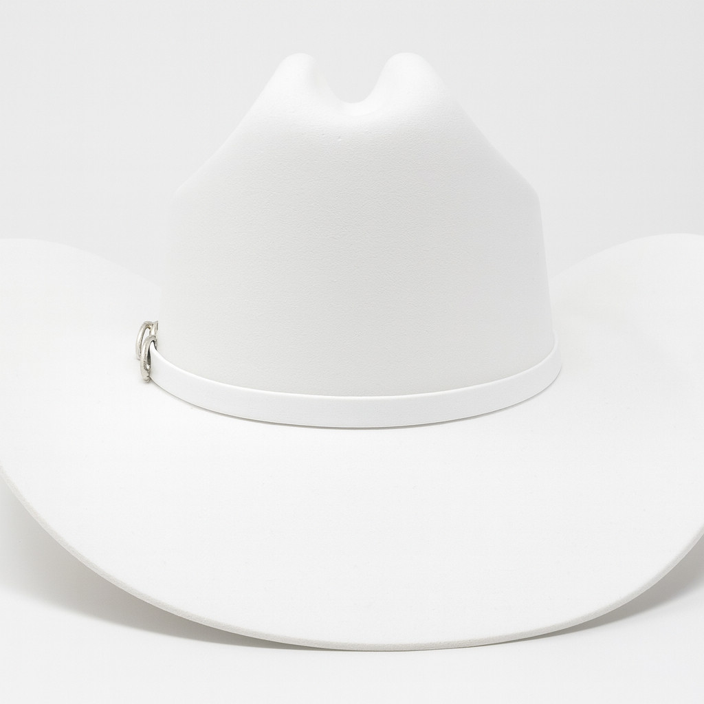 Men’s 100X Western Cowboy Felt Hat Tejana GenuineWool Vaquera Estilo Taco- White
