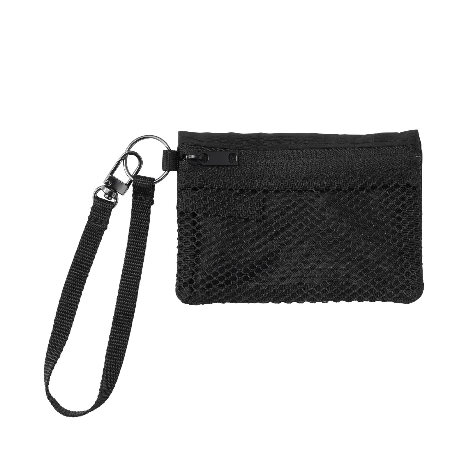 Polyester card case, black, approx. 8 x 12 cm, OHG72A3S