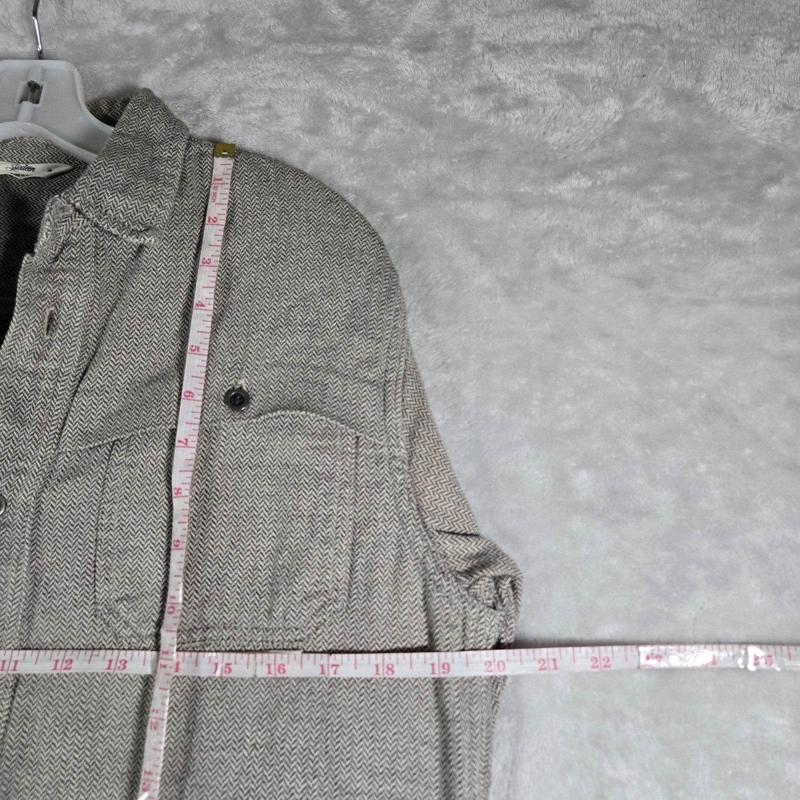 3sixteen Cotton Flannel Mens Size Medium Button Up Herringbone Pattern Read Des!