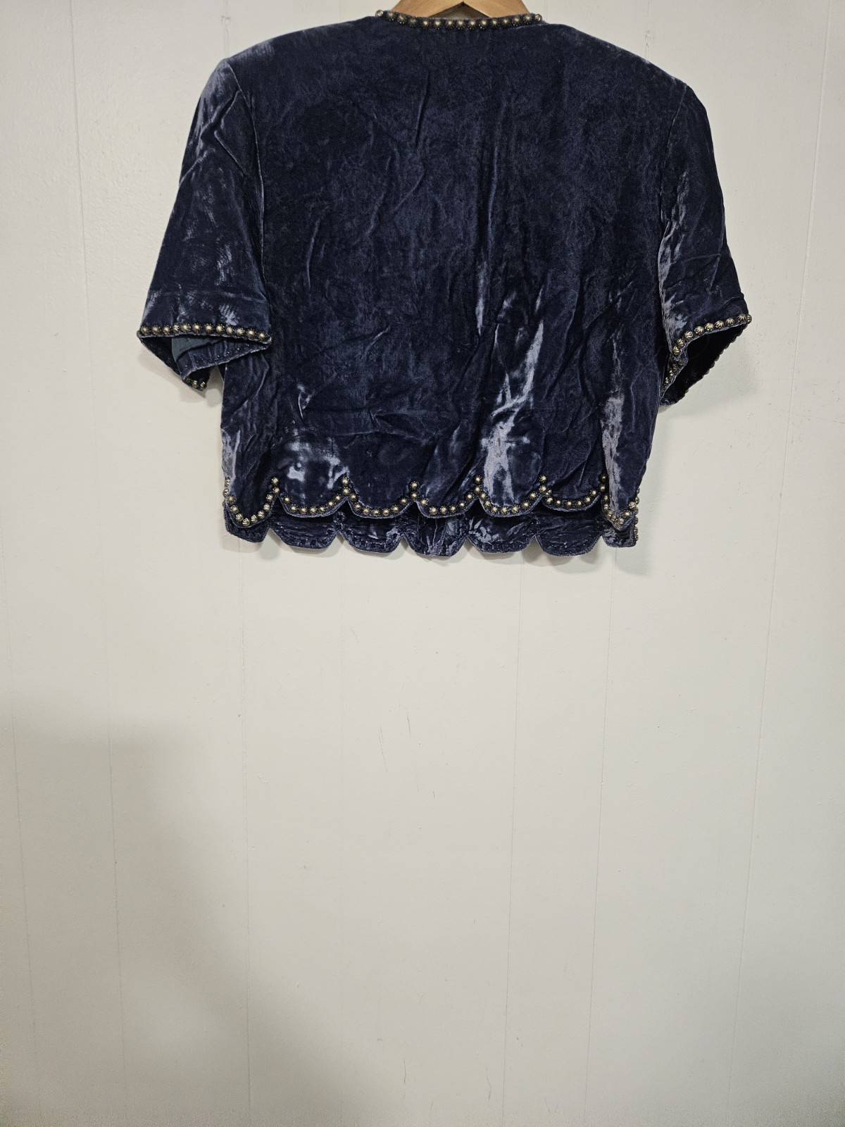 Double D Ranch Blue Crushed Velvet Studded Jacket & Skirt
