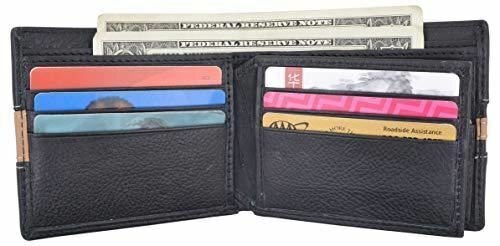 Men’s Premium Center Flap Card ID Holder Bifold Wallet With Zipper Coin Pocket