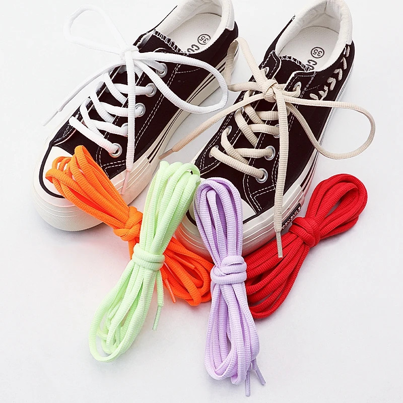 Half Round High quality Shoelaces 4mm Wide Solid Color Shoelace Sneaker Classic