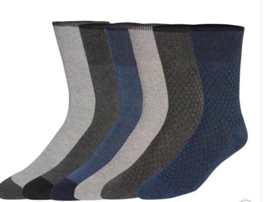 Cole Haan Men’s Casual Dress Socks Black 6 Pairs