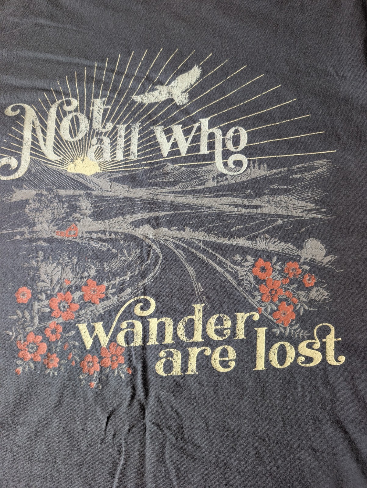 Cut & Paste Not All Who Wander Are Lost Shirt Medium Great Condition