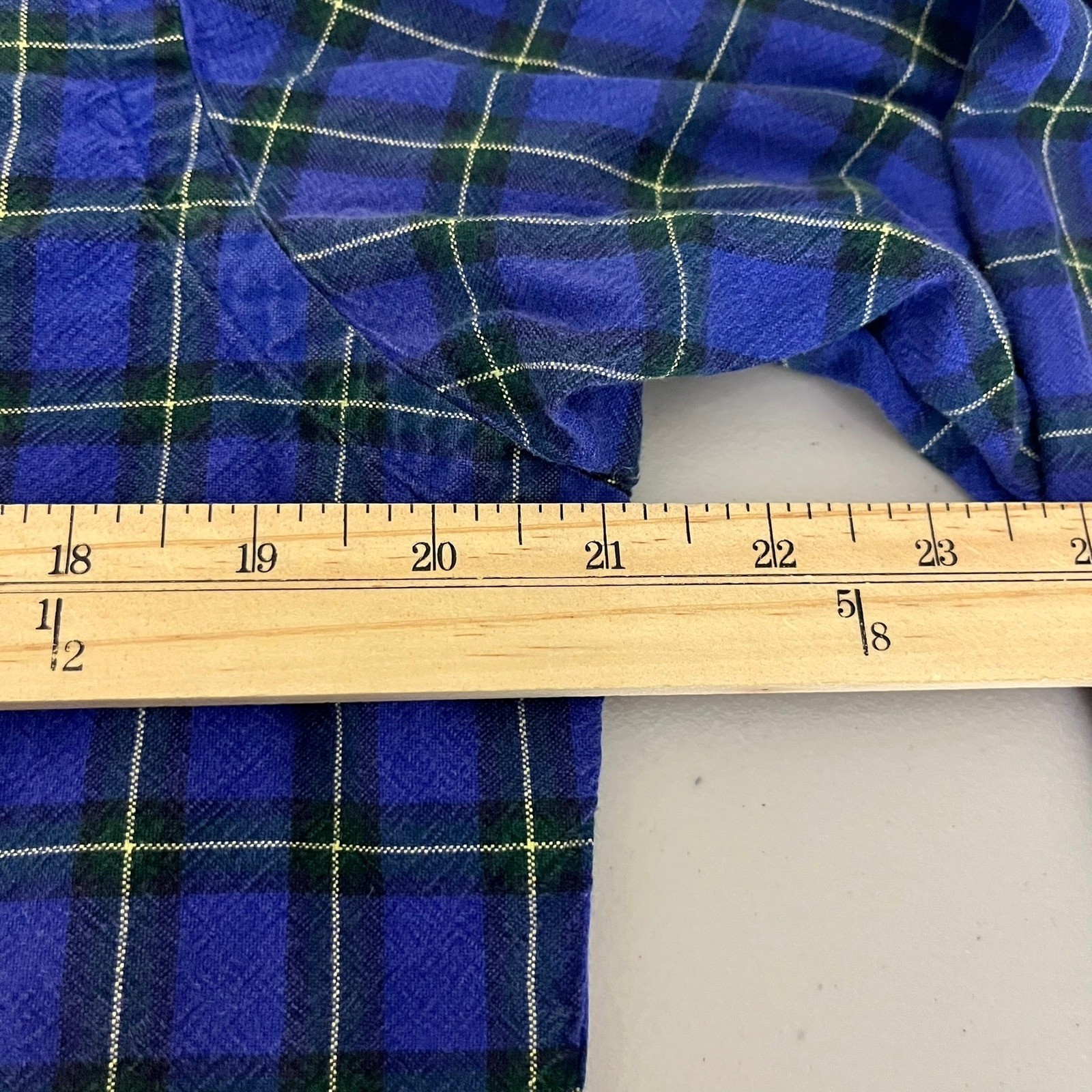 Ralph Lauren Mens Custom Fit Plaid Button Down Shirt Blue Green Yellow Size M