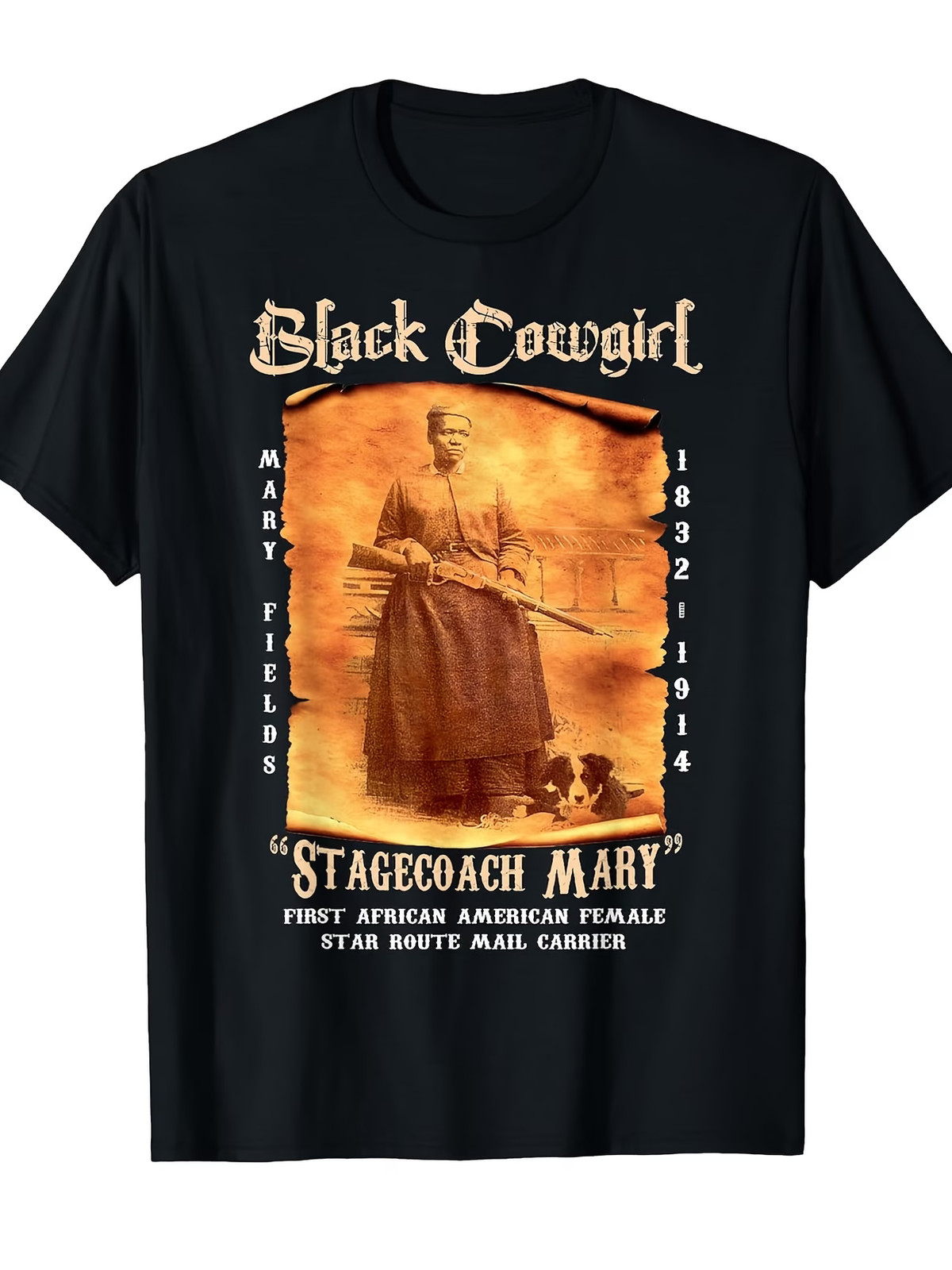 Black Cowgirl Stagecoach Mary Fields Old West Black History T-Shirt[Cool Design]