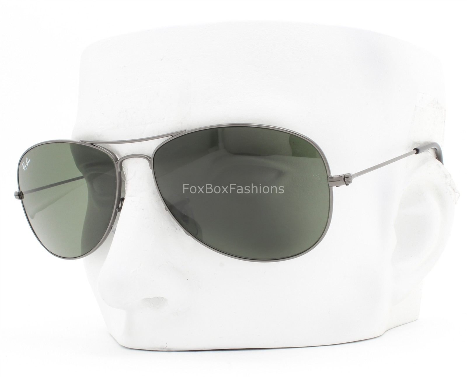 Ray-Ban Cockpit Sunglasses RB 3362 004 Shiny Gunmetal Green Glass 59mm with Case