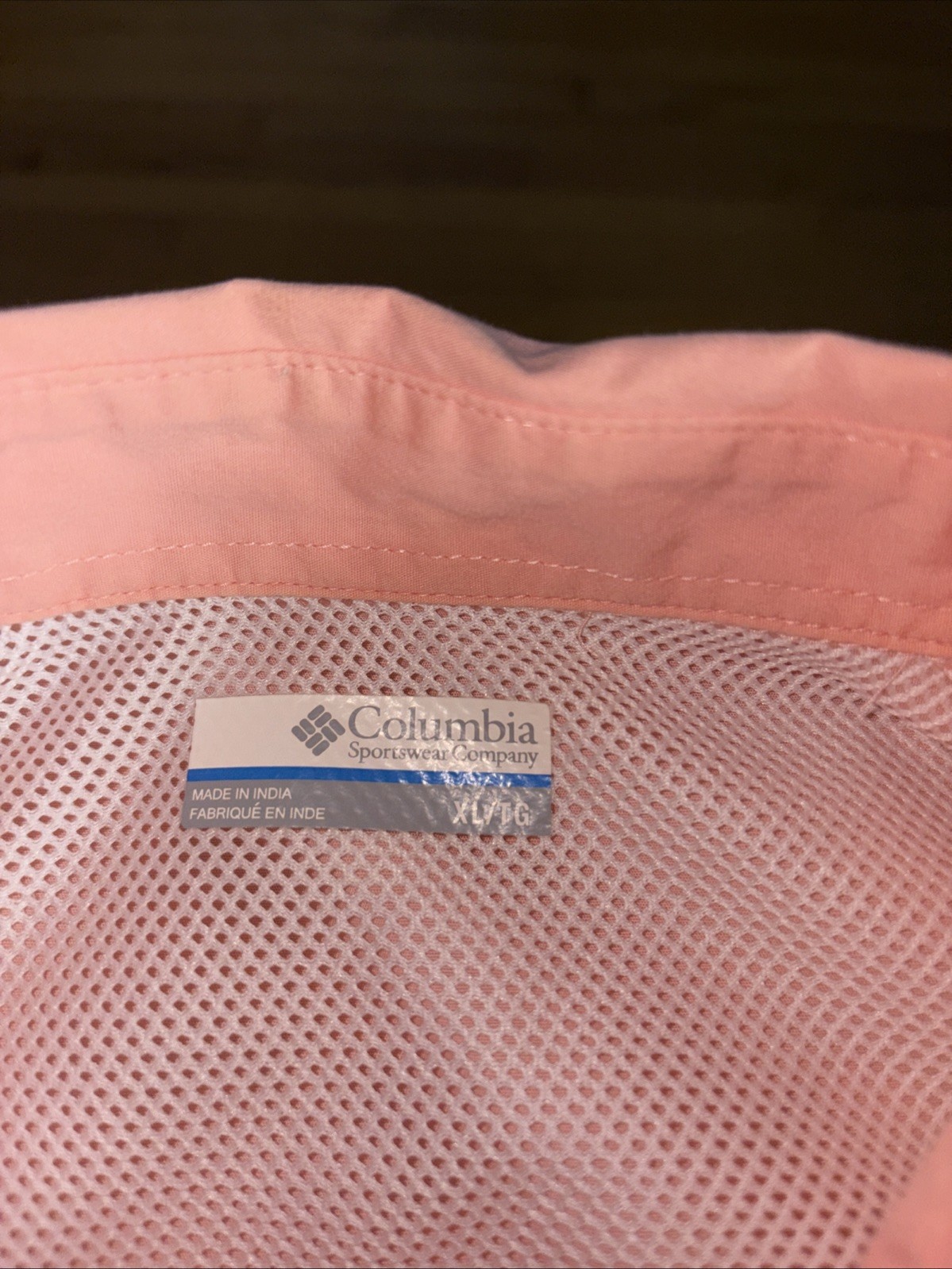 Columbia PFG Mens XL Performance Fishing Gear Shirt Vented OmniShade Peach